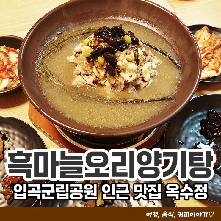  입곡군립공원 인근 함안맛집 옥수정 흑마늘오리양기탕 후기
