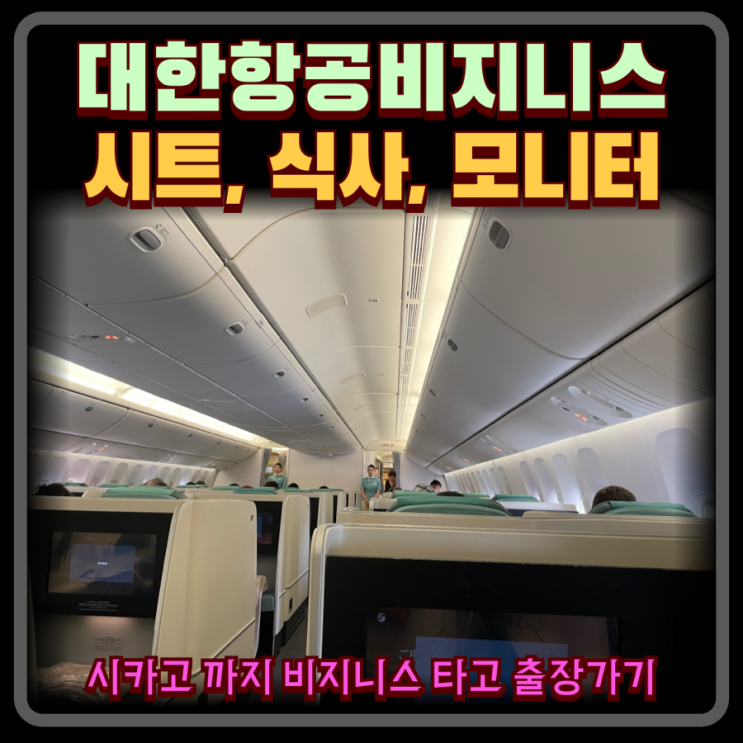  대한항공 KE037 서울 인천 - 시카고 오헤어 비지니스석 이용 후기 ICN to ORD 보잉 B777-300 기내식 좌석 서비스