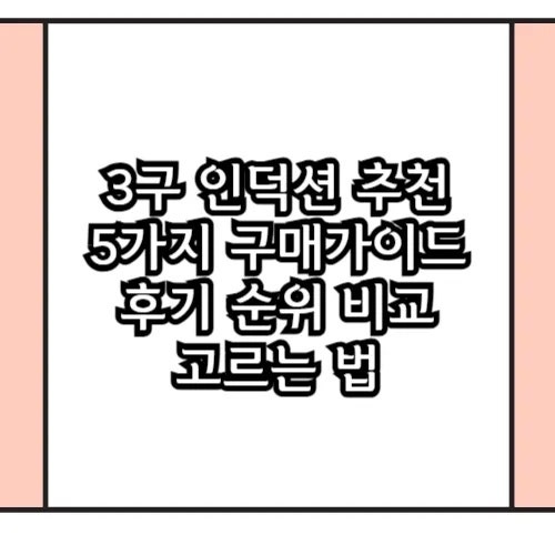 3구 인덕션 추천 5가지 구매가이드 후기 순위 비교 고르는 법 | 추천 안내소