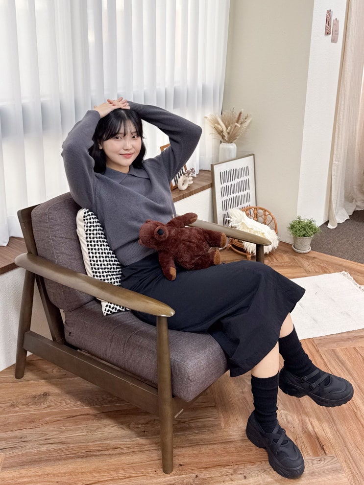  가을 코디 핏 예쁜 니주르 카라 니트 추천