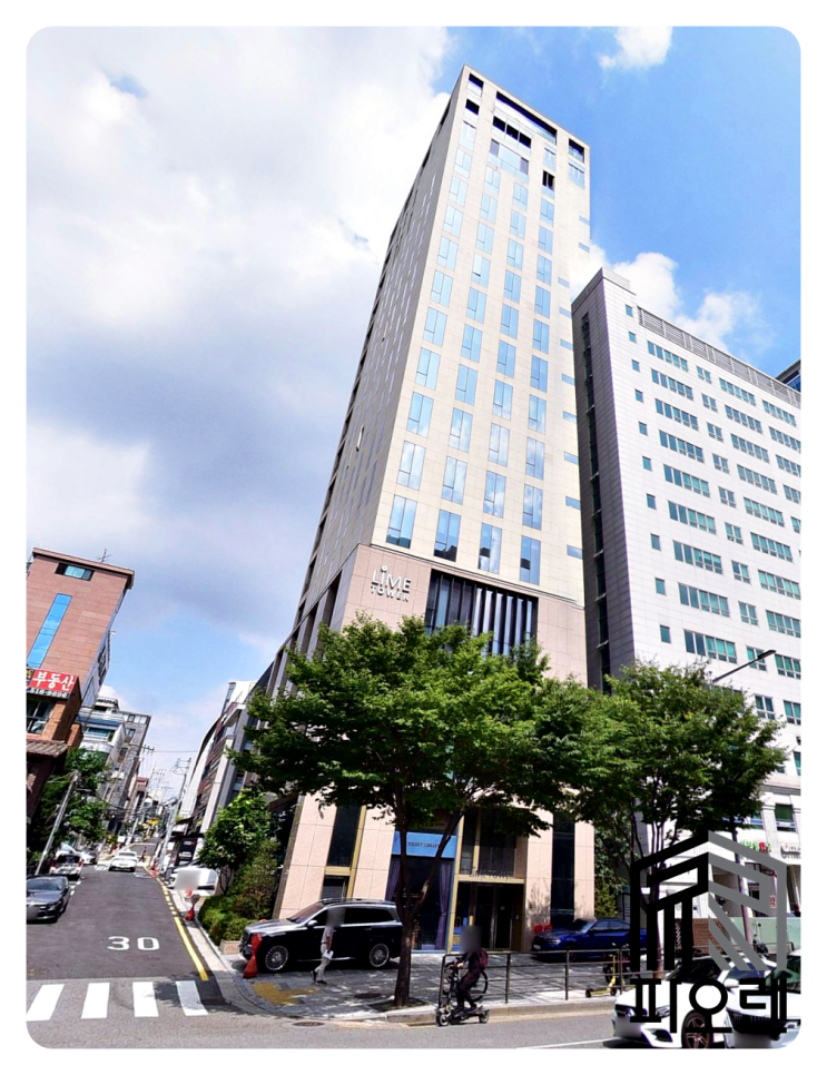  논현동사무실임대 - 라임타워, 선정릉역 출구 바로 앞, 고층뷰, 인테리어완비.