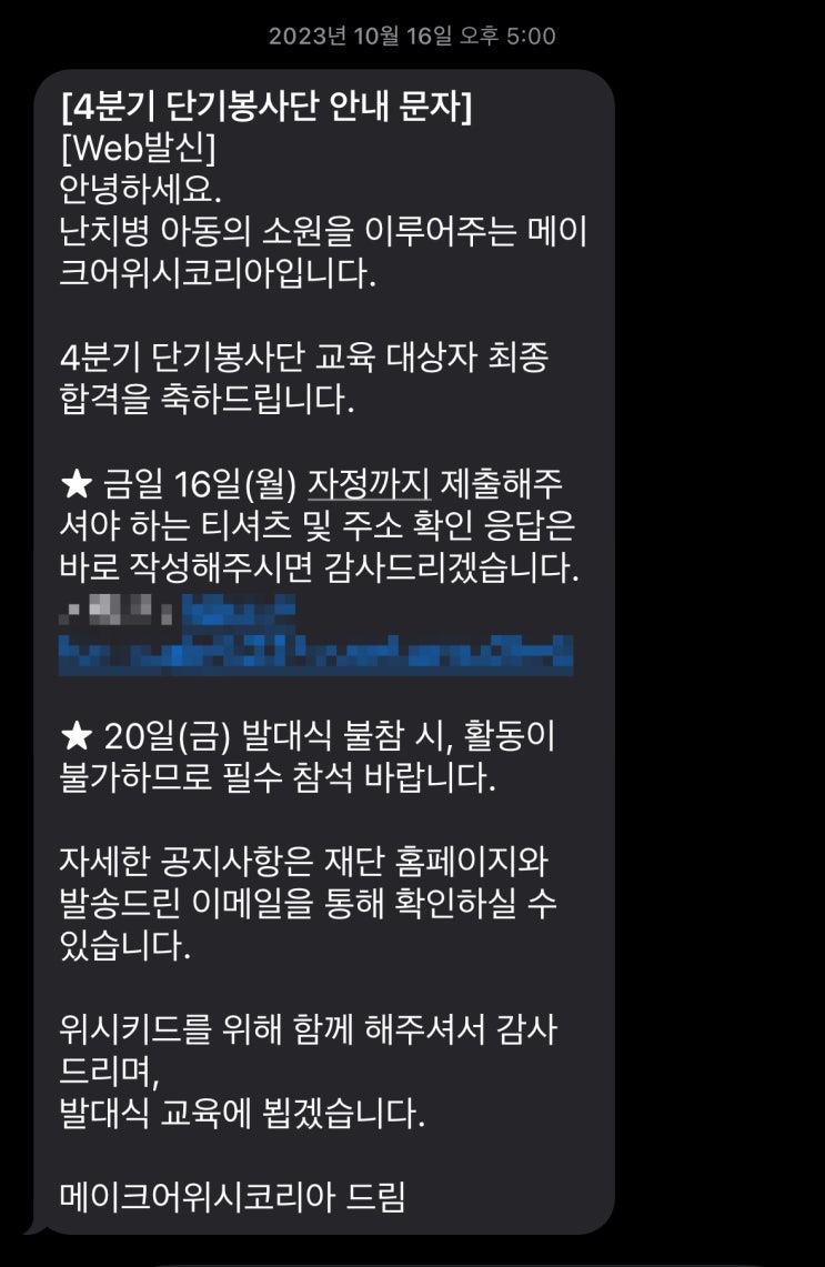  메이크어위시 단기봉사단 후기(2) - 면접후기