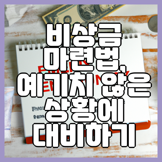  비상금 마련법 예기치 않은 상황에 대비하기