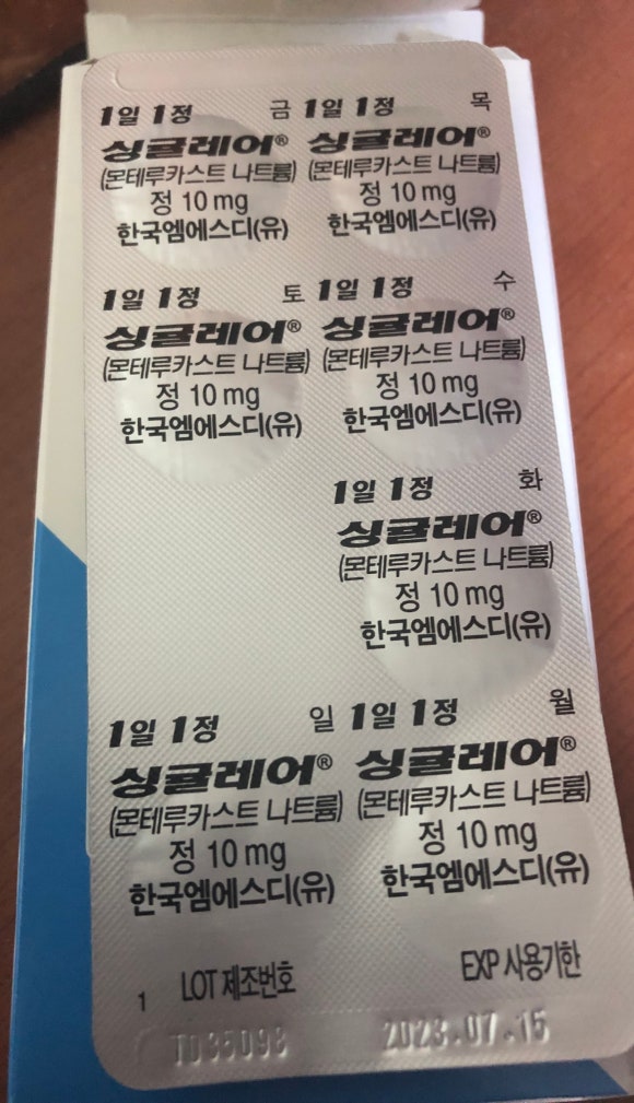  싱귤레어정 10mg 복용 후기