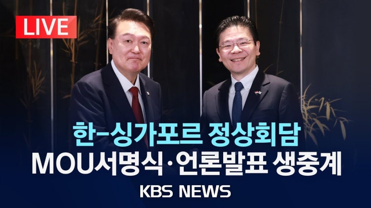 윤석열 <b>대통령</b>, <b>싱가포르</b> 정상회담을 통한 경제적 파트너십... 