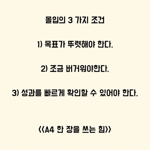  몰입을 위한 3 가지 조건