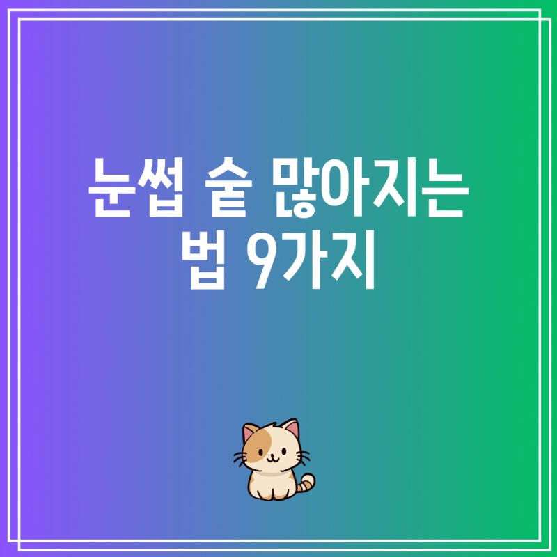 눈썹 숱 많아지는 법 9가지