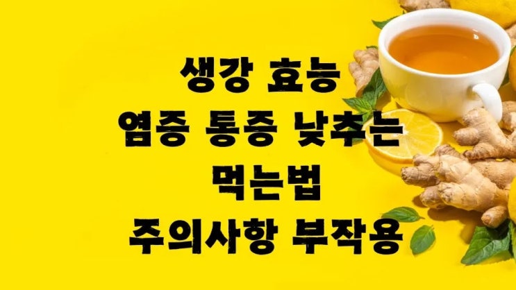  생강 효능 염증 통증 낮추는 먹는법 주의사항 부작용