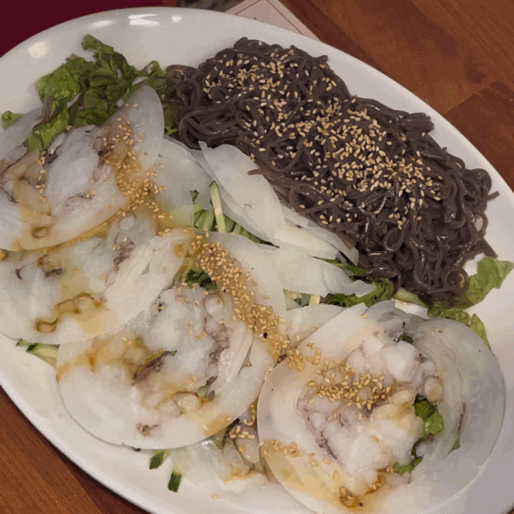  천호 가성비 맛집 현대백화점 근처 부산한치모밀 재방문각!
