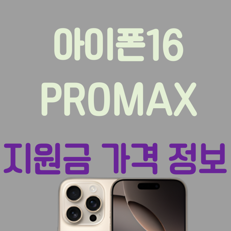 아이폰 16Pro Max 지원금 가격 정보 살펴보기 아이폰 16Pro Max 지원금 가격 정보 살펴보기
