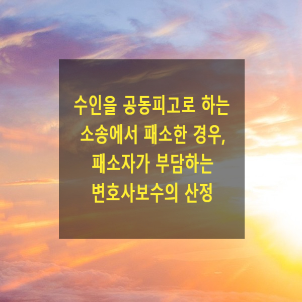  여러 명을 공동피고로 하는 소송에서 패소한 경우, 패소자가 부담하는 변호사보수의 산정