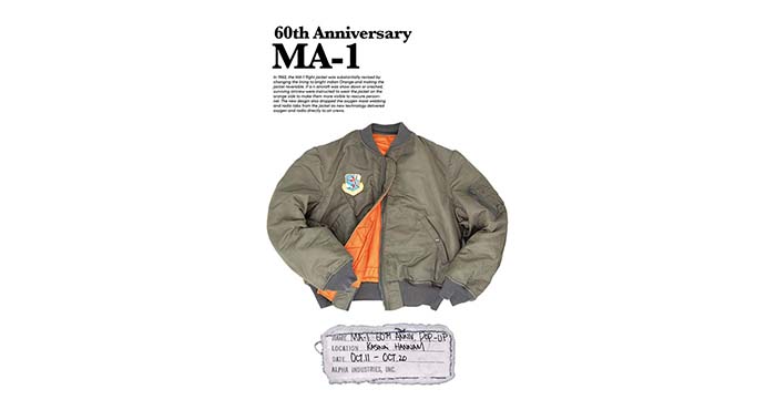  피플게이트 : 알파 인더스트리(ALPHA INDUSTRIES), MA-1 60주년 기념 10월 11~20일 팝업