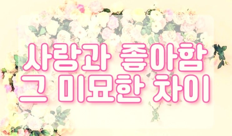  사랑과 좋아함, 그 미묘한 차이