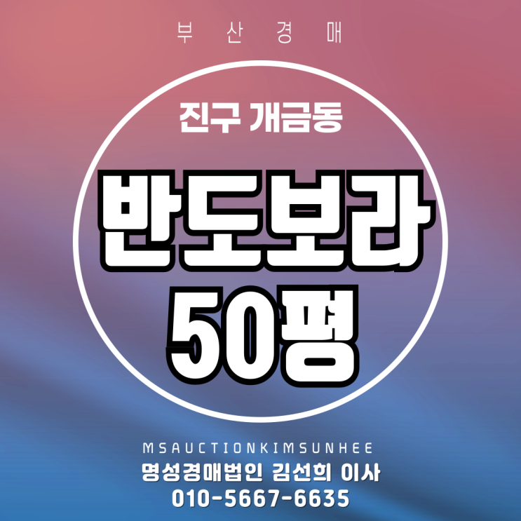  부산 진구 개금동 반도보라 50평 3차 경매