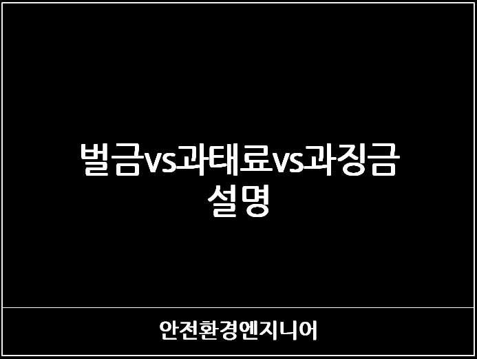  벌금vs과태료vs과징금 설명