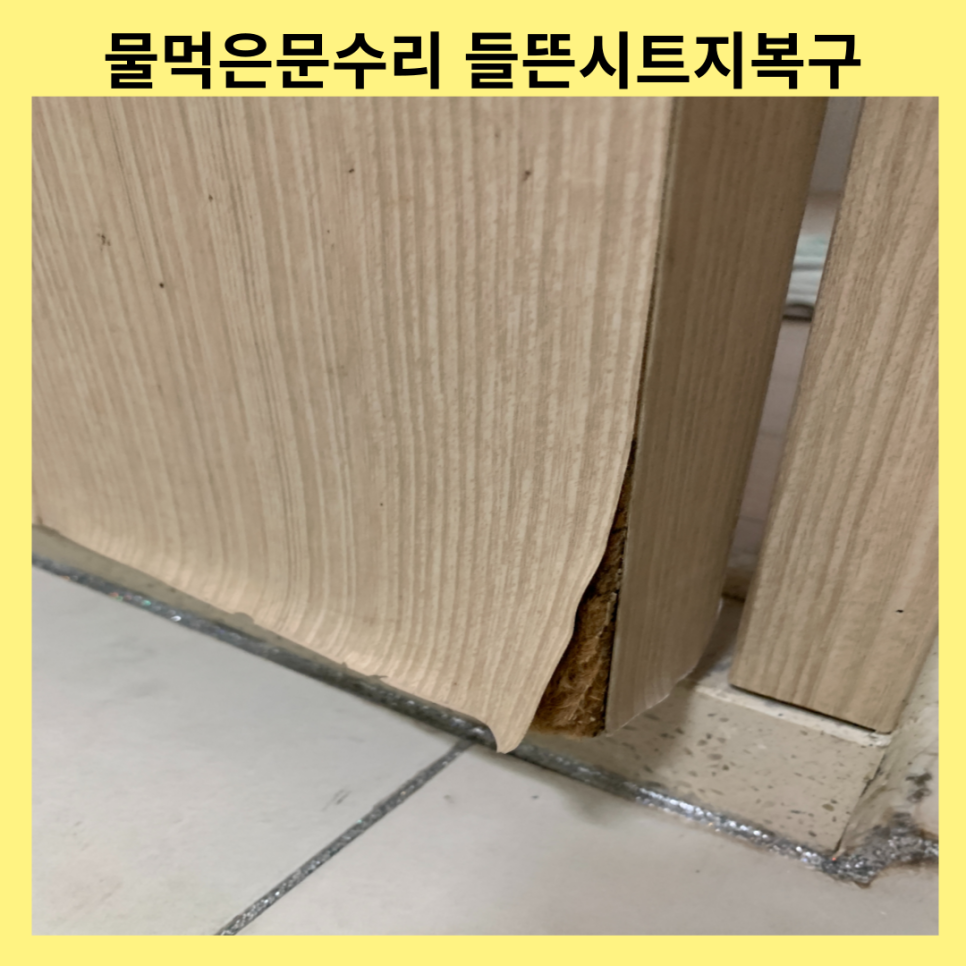 물먹은화장실문수리 들뜬시트지복구