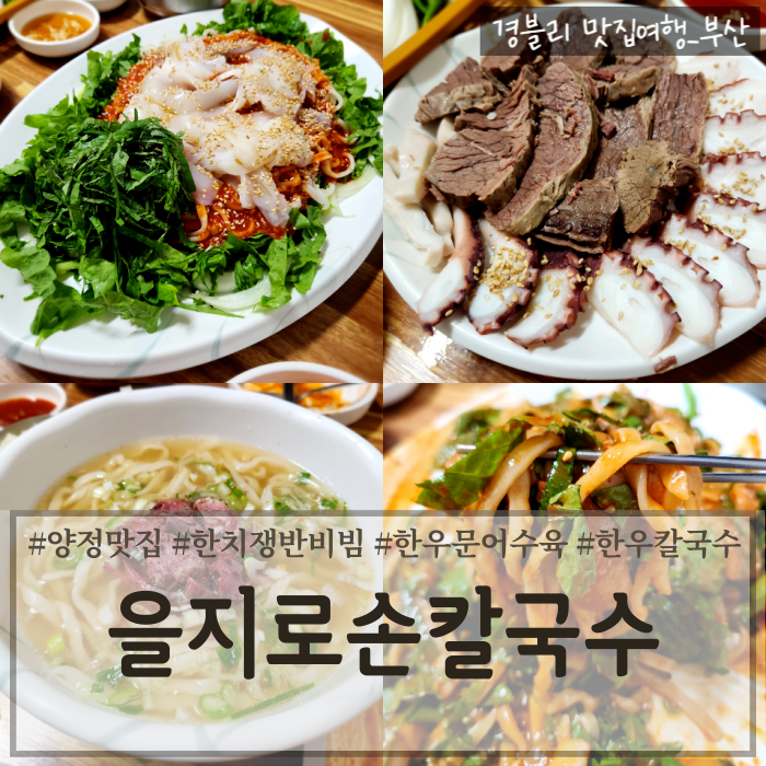 부산 양정 웨이팅맛집 한치비빔쟁반 한우문어수육맛집 '을지로손칼국수'
