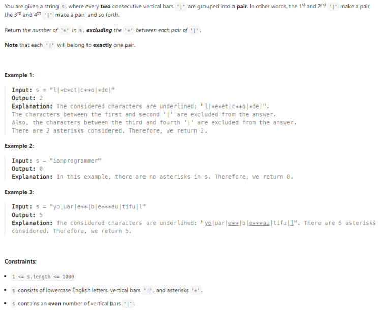  JAVA_LeetCode 2315_Count Asterisks