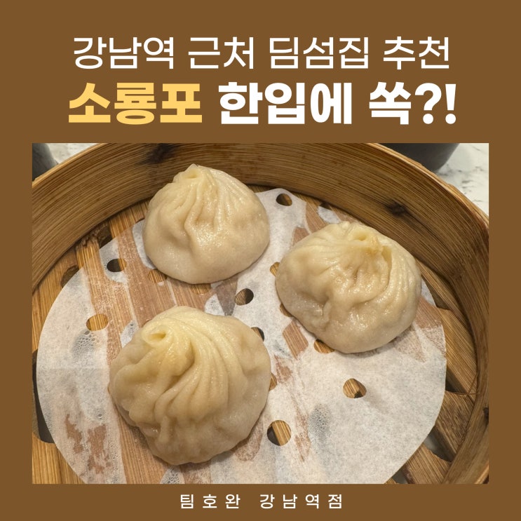  강남역 딤섬 맛집 10% 할인받을 수 있는 팀호완 강남역점