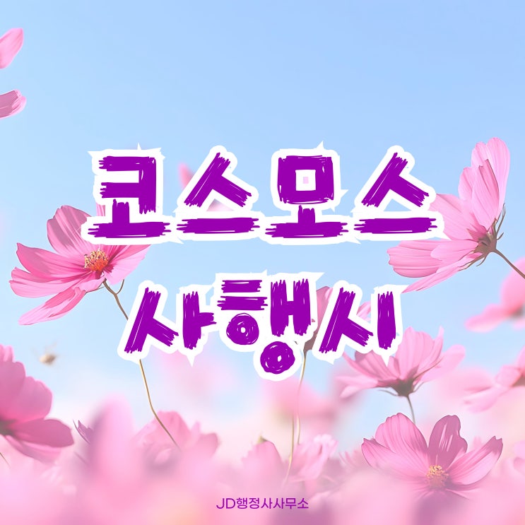  평택행정사의 심심해서 적어보는 코스모스 사행시