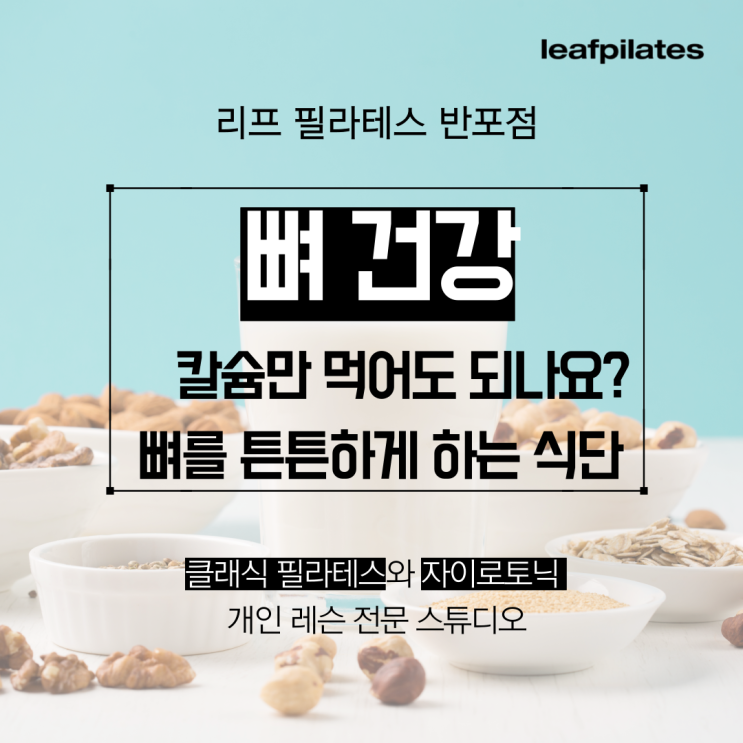  [반포 필라테스] 뼈 건강을 위한 식습관/ 반포필라테스 리프