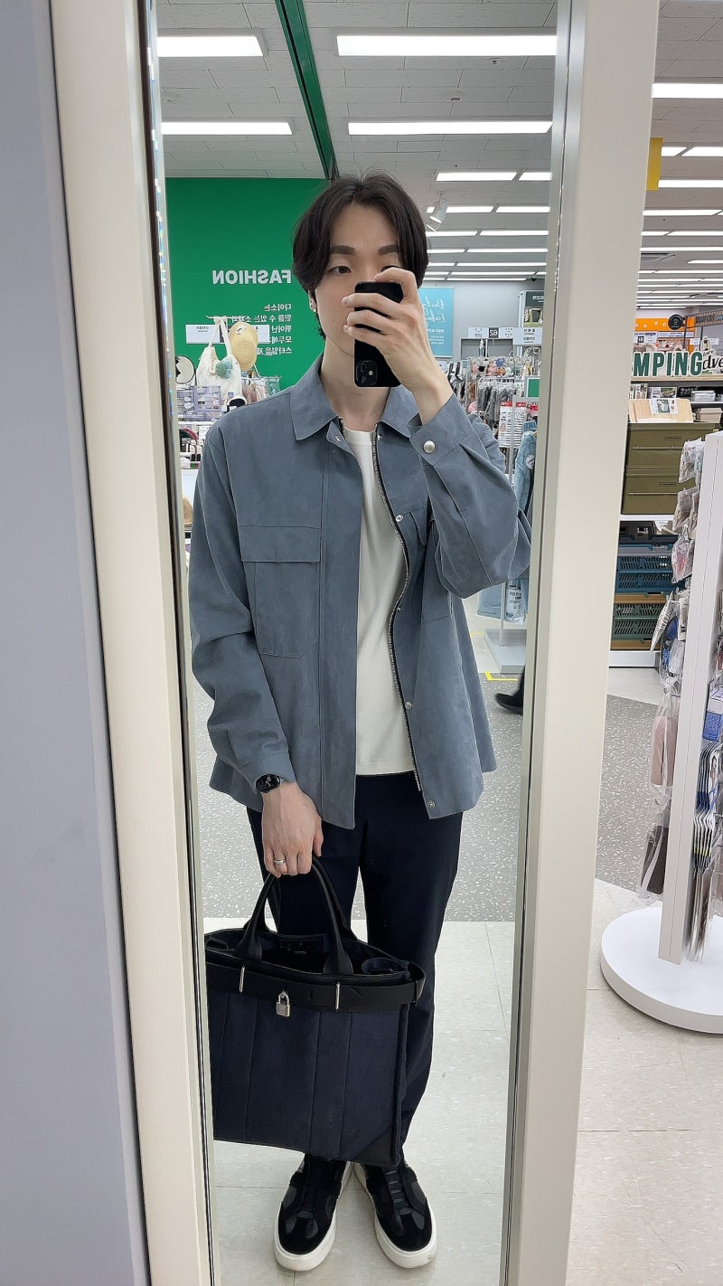 [데일리코디] 24/10/01 타임옴므 스웨이드 자켓 멜란지 블루