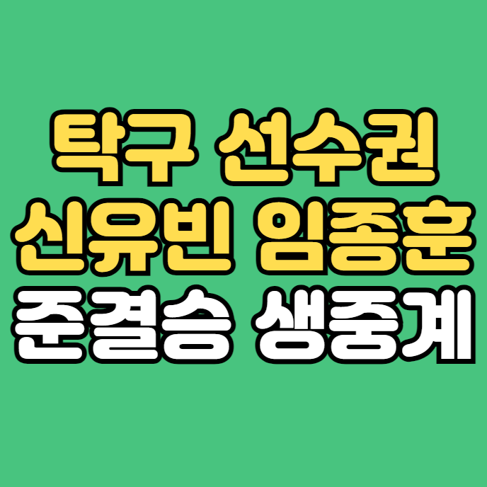 임종훈 <b>신유빈</b> <b>혼복</b> 준결승... 남단 <b>여복</b> 여단 장우진 전지희