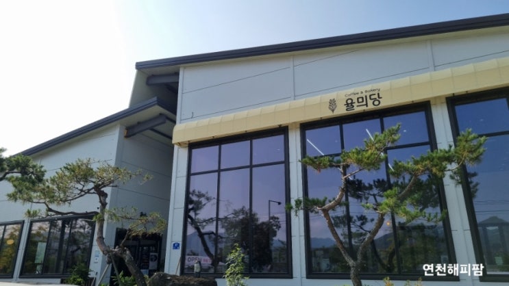  연천맛집 율믜당 대형 베이커리 카페 야외공간