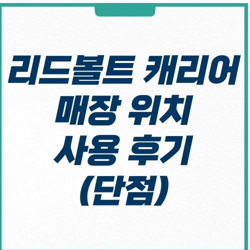  리드볼트 캐리어 매장 몬딱 쿼디 차이점 및 단점