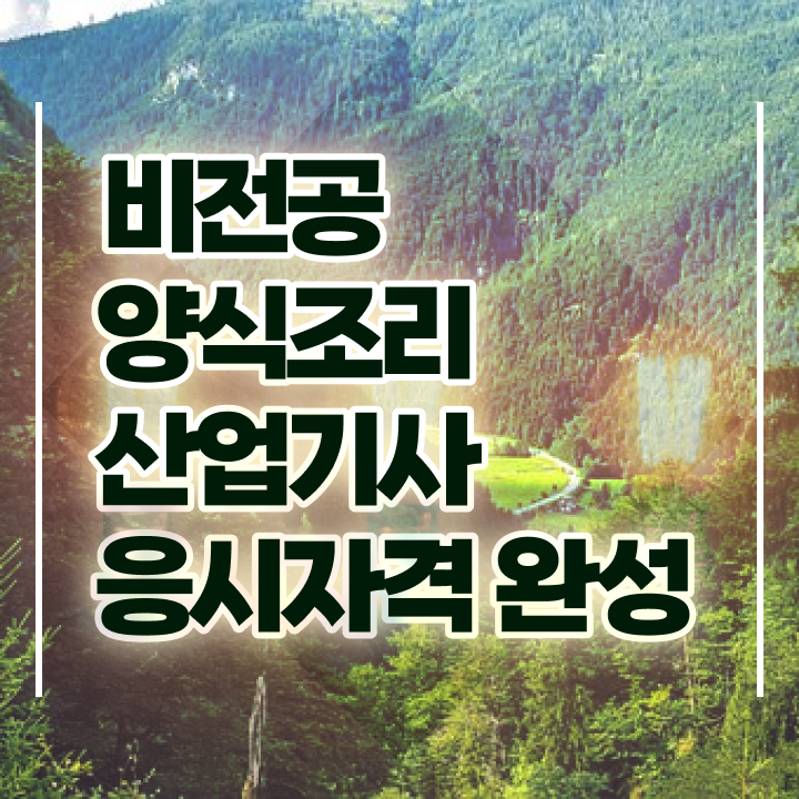  양식조리산업기사 시험자격 인강만 듣고 쉽고 빠르게 완료한 과정