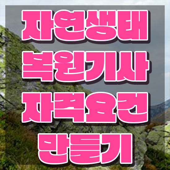  자연생태복원기사 필기시험 준비물 자연생태복원기사 자격요건 인강으로 편하게 성공한 후기