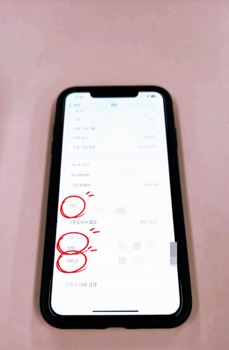  아이폰 EID IMEI 조회하는 방법