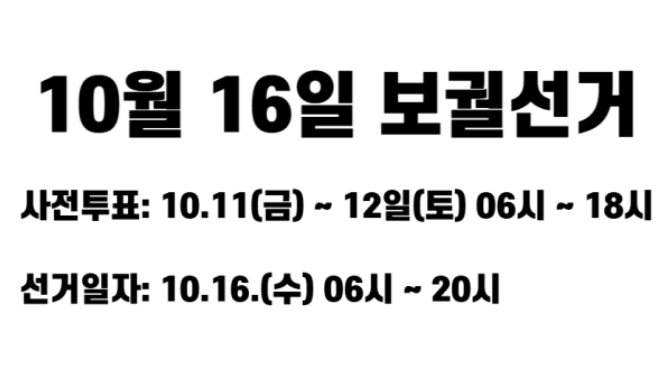 10·16 재보선 <b>사전투표율</b>, 전국 평균 8.98% <b>저조</b>…재보선... 