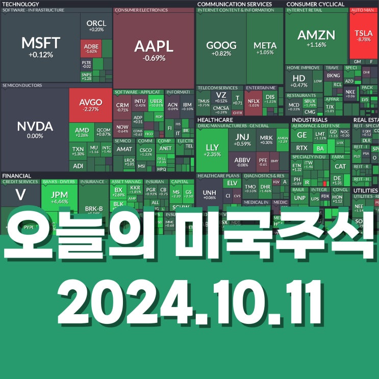  10월 11일 미국주식 AMD JP모건 블랙록 웰스파고