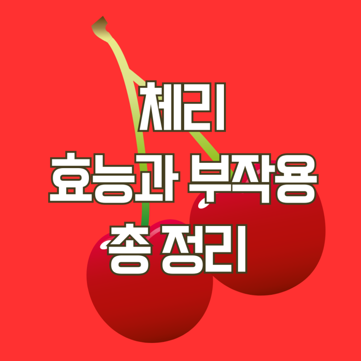  체리 1개당 칼로리 영양성분 효능과 부작용 총 정리