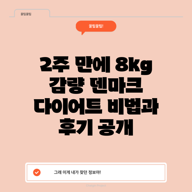 2주 만에 8kg 감량 덴마크 다이어트 비법과 후기 공개