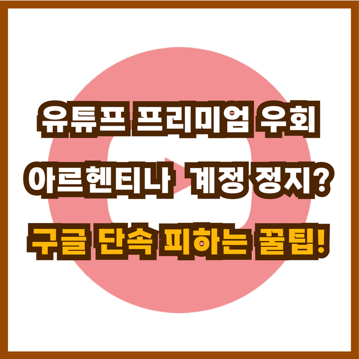  유튜브 프리미엄 우회 아르헨티나 강력한 구글 단속, 우회 계정 정지 피하는 꿀팁!