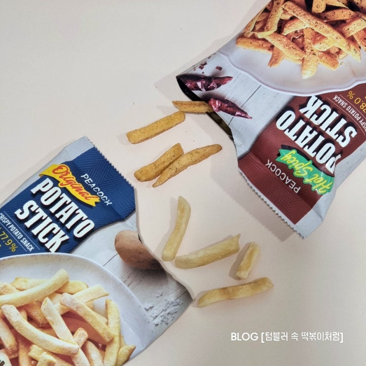  피코크 감자스틱 오리지널 매콤한맛 자세한 맛평가