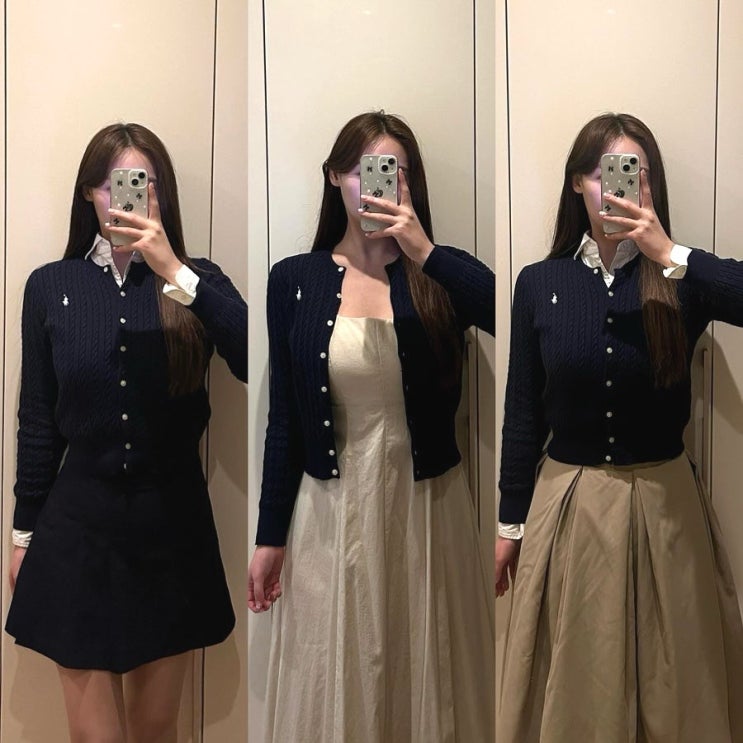  폴로 POLO 걸즈 가디건 XL 사이즈 팁 착용 착샷 후기