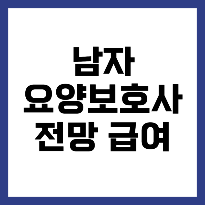남자 요양보호사의 전망 급여