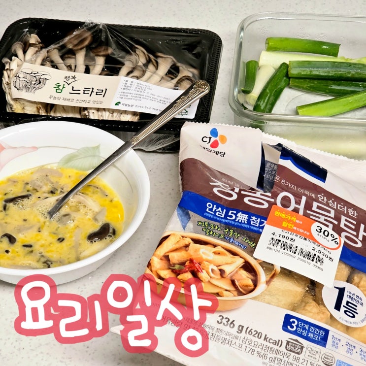  버섯전 부치고 한치 데치기 요리 근황, 블로그 챌린지 일상 포토덤프