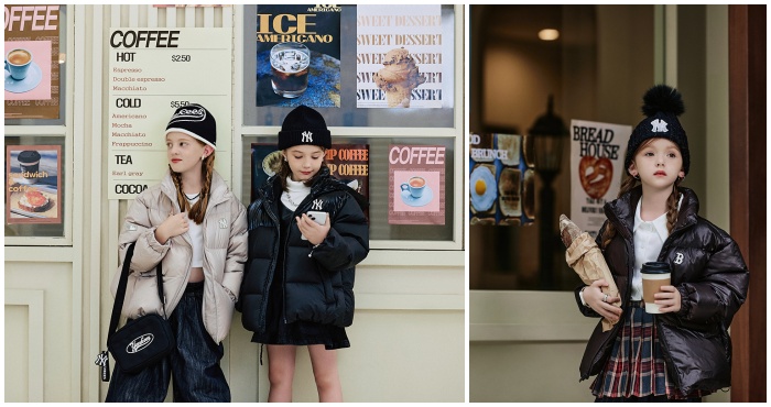  피플게이트 : [에프앤에프] MLB KIDS , 24FW 숏다운패딩 화보 공개
