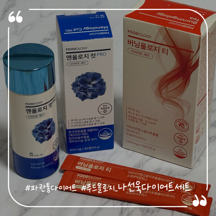  파란통다이어트 주황물다이어트 푸드올로지 나선욱다이어트세트