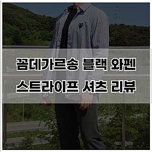 꼼데가르송 PLAY 블랙 와펜 스트라이프 남자 셔츠 리뷰 사이즈