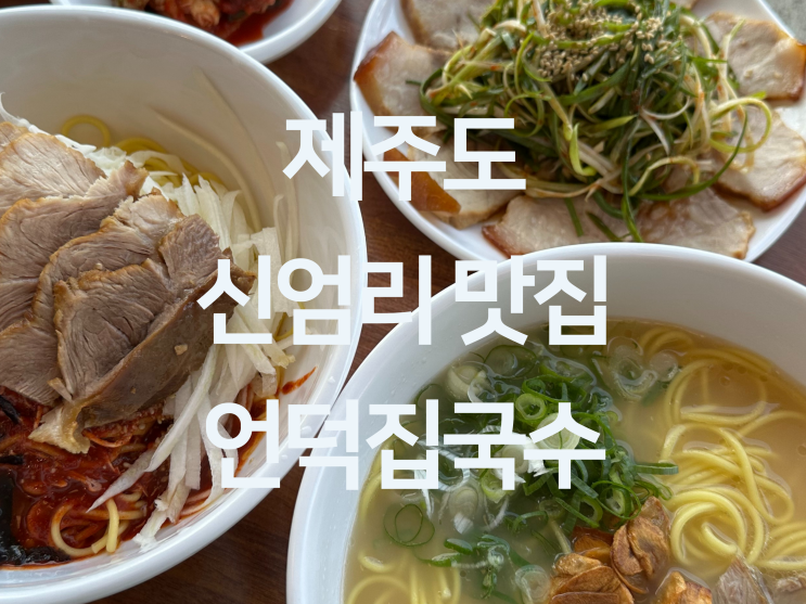  제주 신엄리 맛집 - 제주 애월 오션뷰 맛집 고기국수 비빔국수 맛집 "언덕집국수"