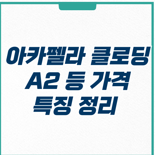  아카펠라 클로딩 A2 자켓 가격 특징 알아보자