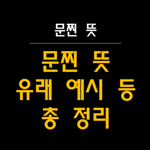  문찐 뜻과 유래, 예시 등을 정리해 보아요~