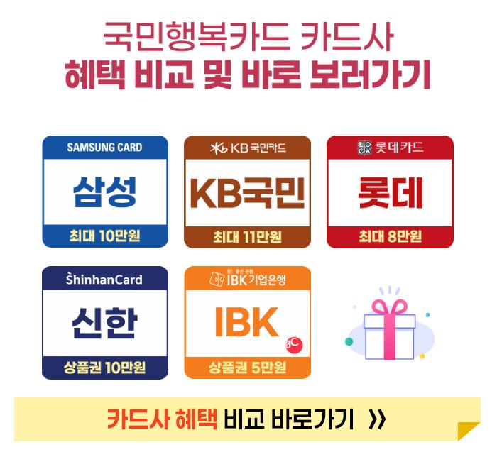  베베폼 국민행복카드사용처 사은품 카드사 비교