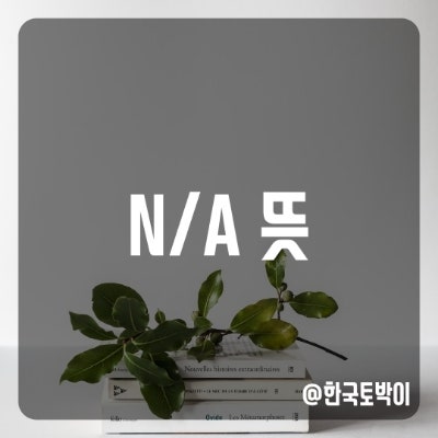  N/A 뜻 (Not Applicable)