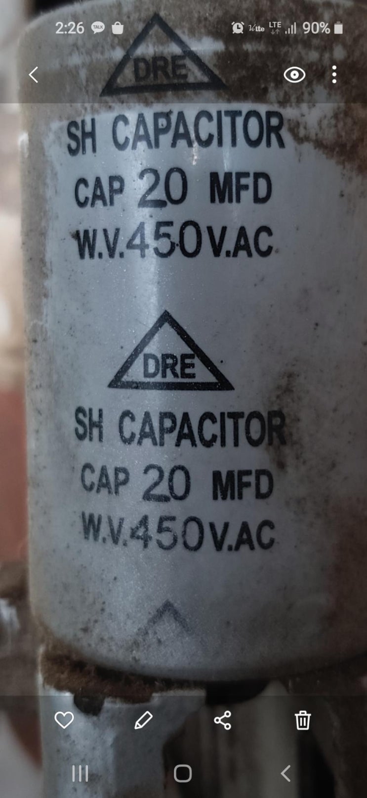  DRE SH capacitor 20MFD 450VAC cap 호환콘덴서 호환캐패시터 AC콘덴서 안내